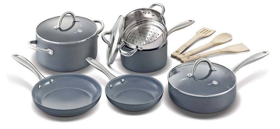 GreenPan 12 Piece Lima Hard Anodized Nonstick Ceramic Cookware Set