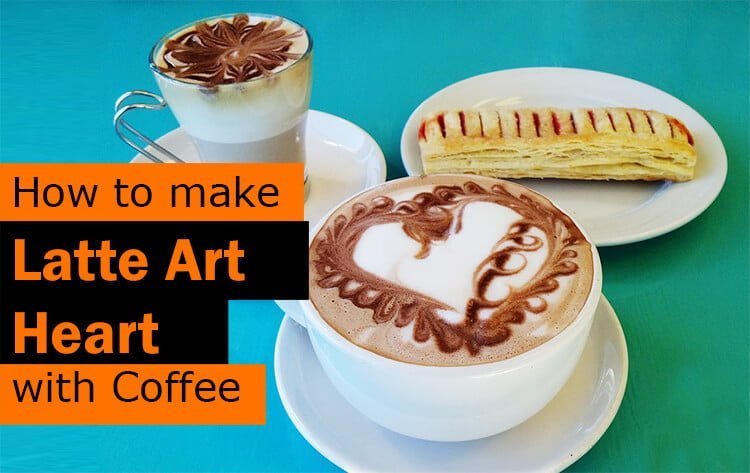 Latte Art Heart with Coffee