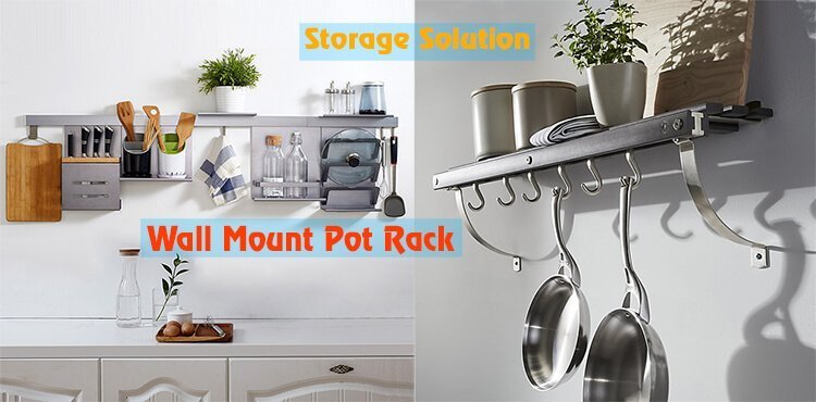 Wall Mount Pot Rack For Storage