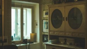 A kitchen window.
